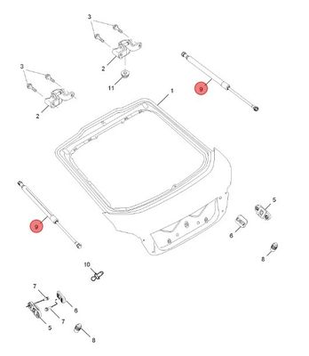 Wettbewerbsfähige Autoteile Gasfederhebe-Hilfe-Arm-Rücktür-Stay-Assy für MG6/MG6-12