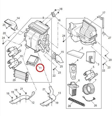 Warmluftkernluftbehälter für Heizgeräte für Fahrzeuge EUNIQ7/G10/G20 C00074250 C00027251 von Maxus
