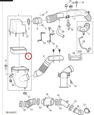 OEM Nr. C00016587 Original Universal-Autoteile-Luftfilter für den Maxus G10/G20 2.0T