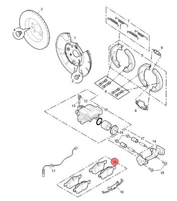ROEWE SAIC Automatisierung Hinterbremsbeläge für MG6 RW 550/750 SFP90005A zu erschwinglichen Preisen